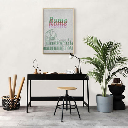 Leinwandbild - Rome in Watercolours (1 Part) Vertical