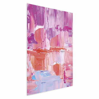 Poster - Colorful Strokes - intense shades of pink and purple on canvas