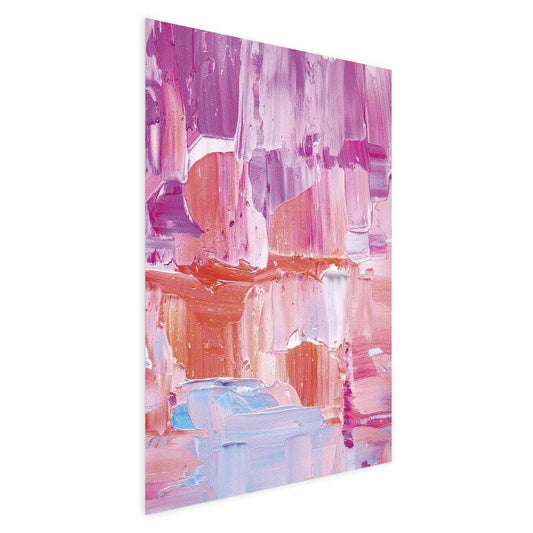 Poster - Colorful Strokes - intense shades of pink and purple on canvas