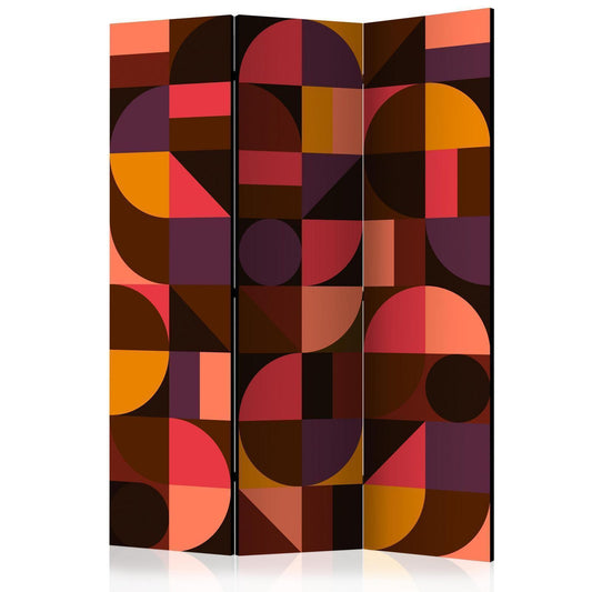 Paravent - Geometric Mosaic (Red) Artgeist