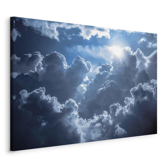 Leinwandbild - Animated Scenery: The Sun Battling with Clouds Artgeist