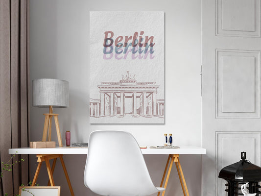 Leinwandbild - Berlin in Watercolours (1 Part) Vertical Artgeist