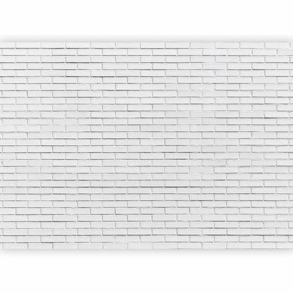 Fototapete - Snow Brick - Pattern Imitating a Brick Wall in White