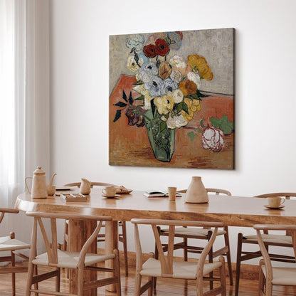 Leinwandbild - Vincent Van Gogh – Stilllife with Japanese vase, roses and anemones