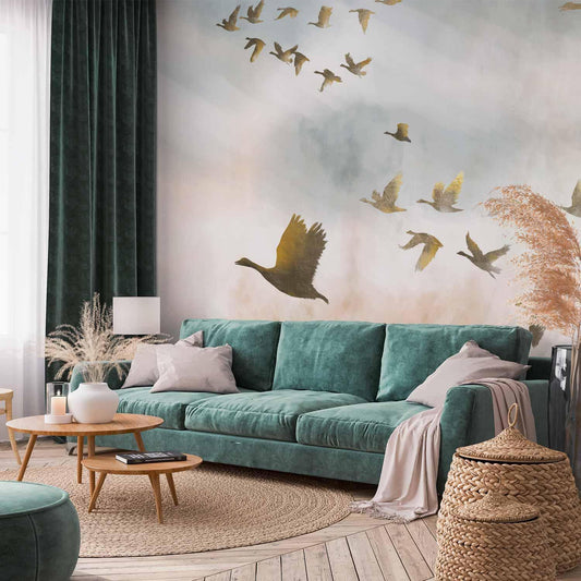 Fototapete - Golden Geese