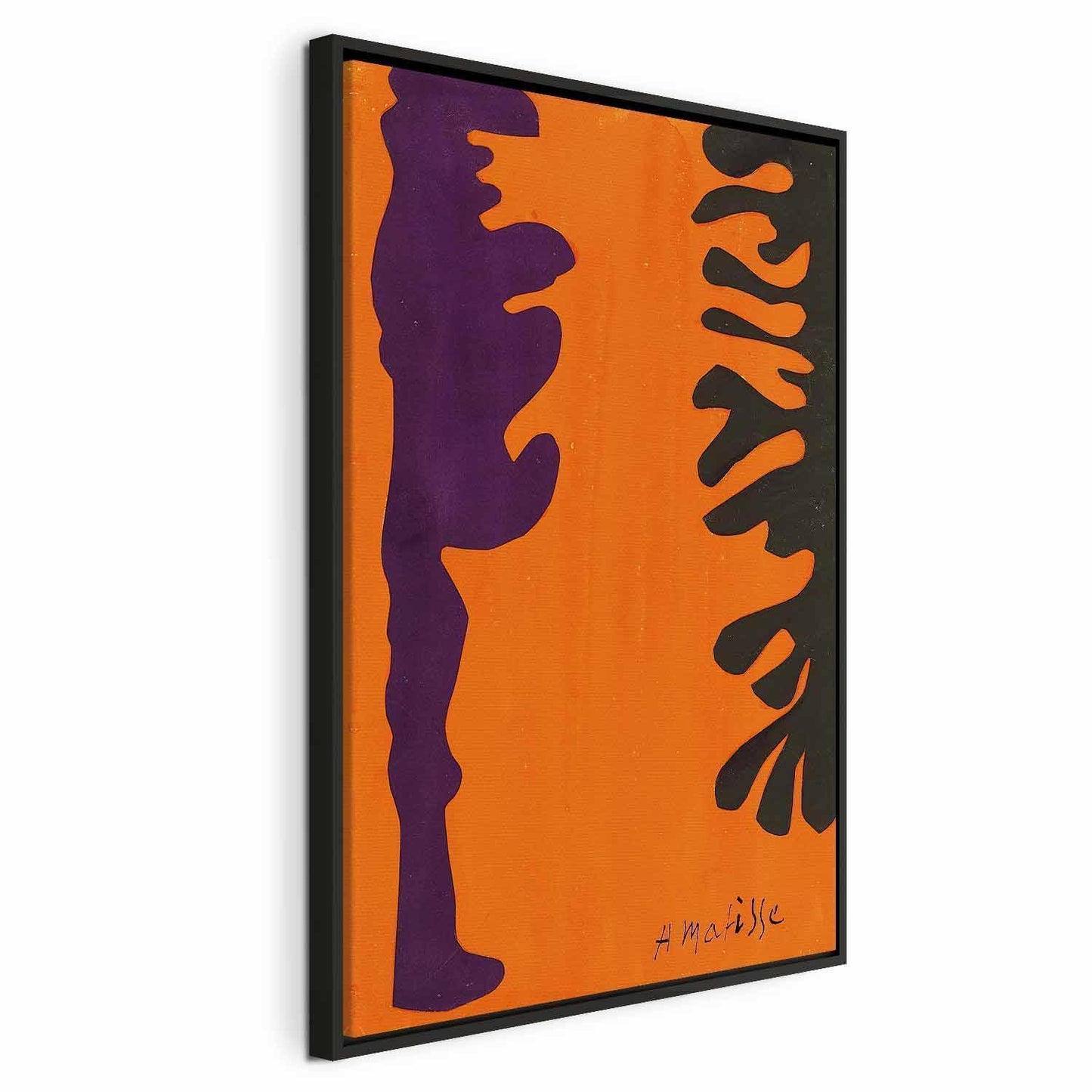 Leinwandbild - Henri Matisse – Black and Violet Arabesques on Orange