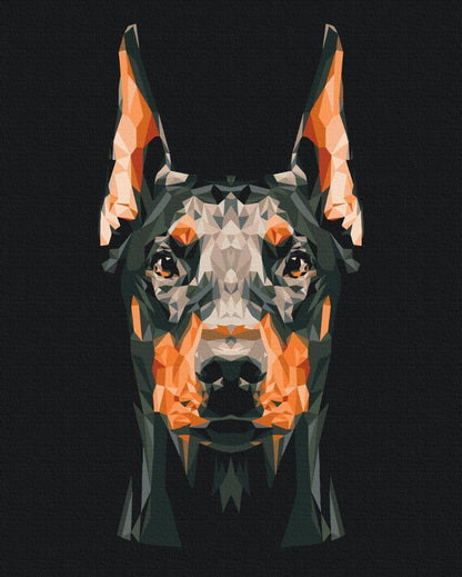 Malen nach Zahlen - Focused Doberman