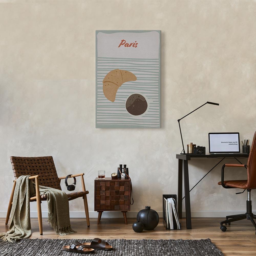 Leinwandbild - Parisian Breakfast (1 Part) Vertical