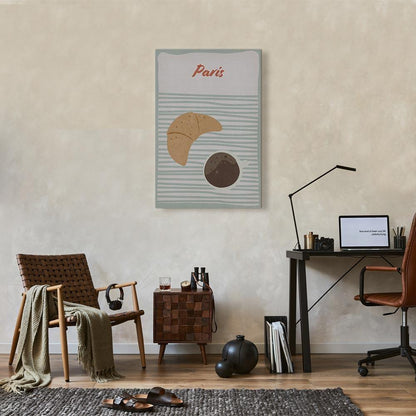 Leinwandbild - Parisian Breakfast (1 Part) Vertical