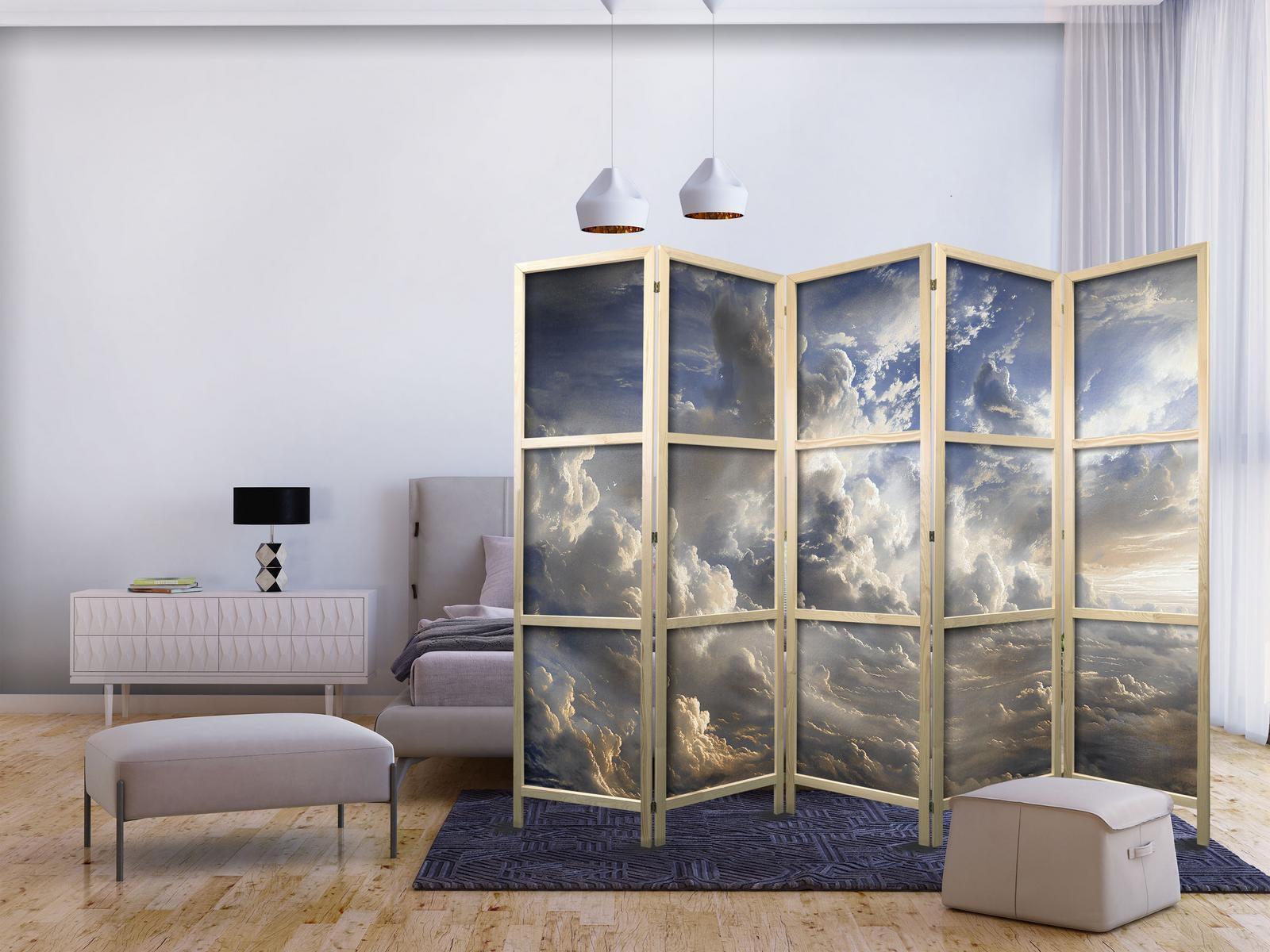 Japanischer Paravent - Golden Reflections on Clouds Foretelling Dusk Artgeist