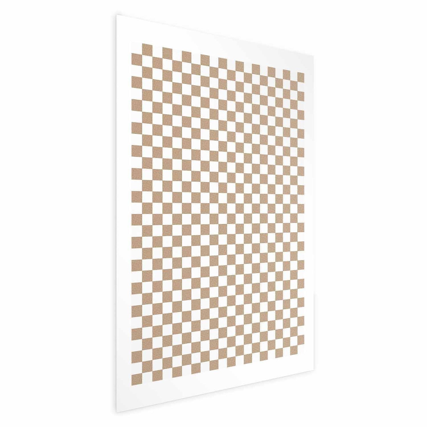 Poster - Geometry and Browns - a chessboard pattern in neutral shades Artgeist