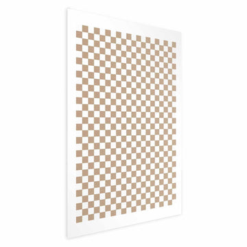 Poster - Geometry and Browns - a chessboard pattern in neutral shades Artgeist