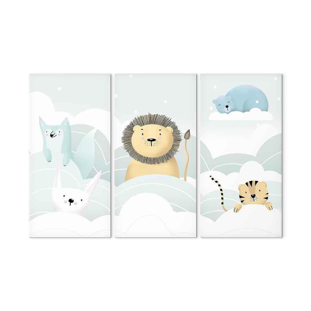 Leinwandbild - Fairy-Tale Zoo (3 Parts)