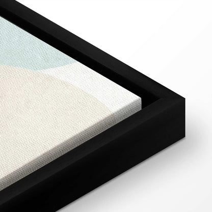 Leinwandbild - Cloudy Night Sky - Moons in Brown and Beige Hues Among Clouds and Numerous Little Stars on a Light Background