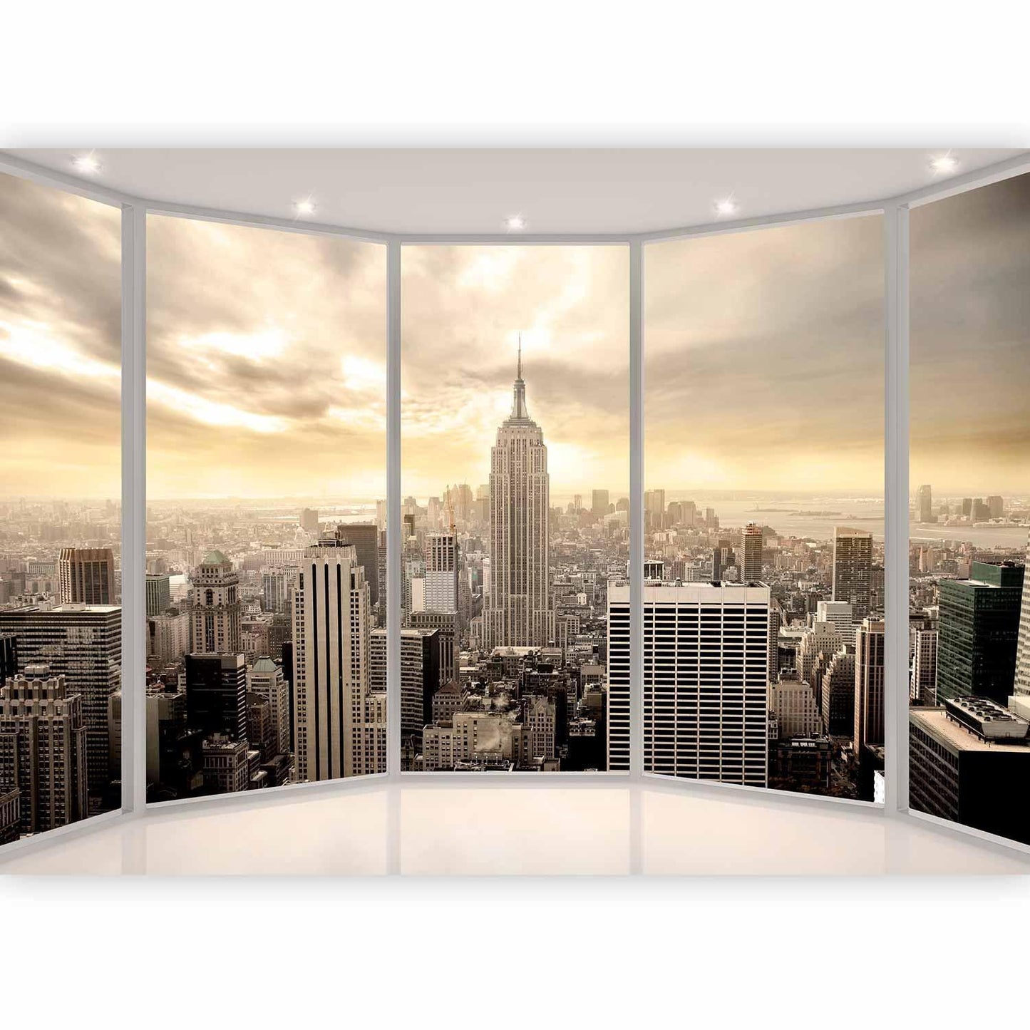 Fototapete Sonniger Morgen in New York - Urbane Skyline Wandtapete