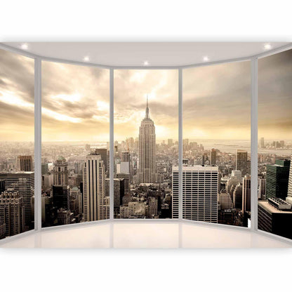 Fototapete Sonniger Morgen in New York - Urbane Skyline Wandtapete
