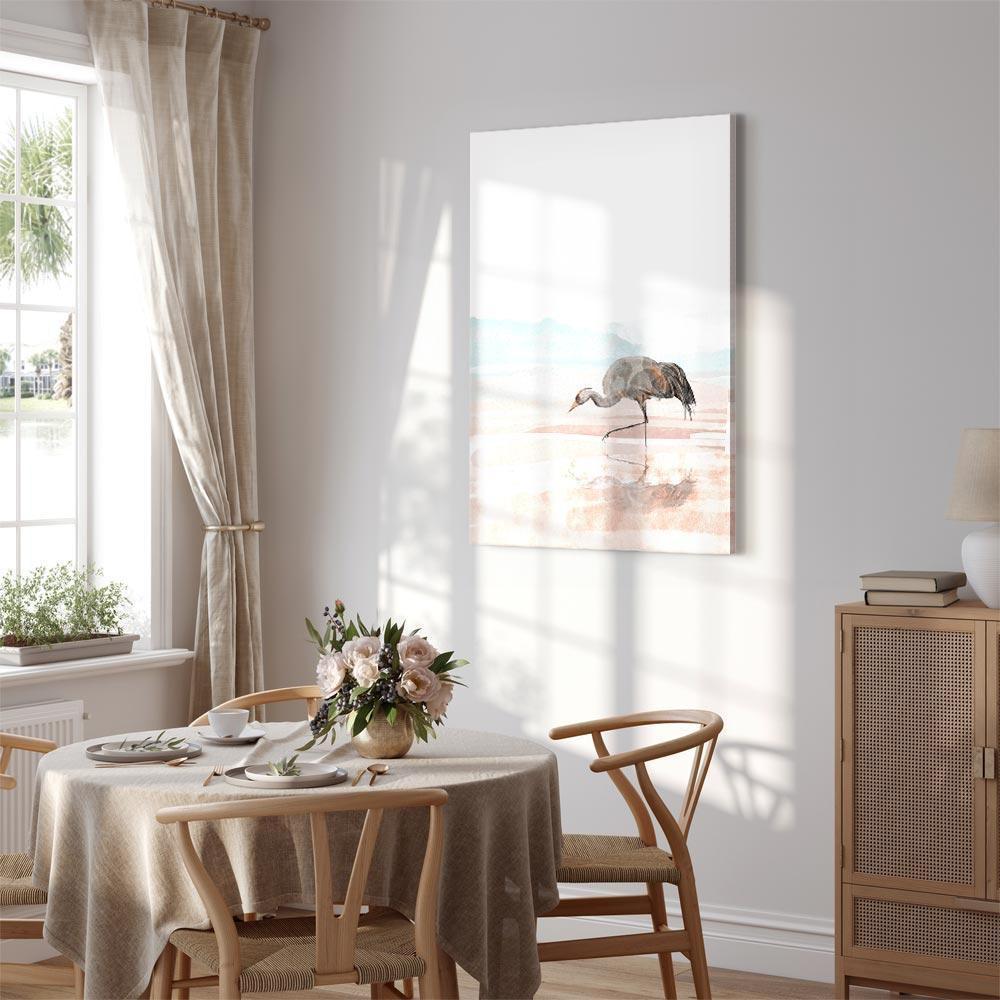 Leinwandbild - Crane in the Morning (1 Part) Vertical
