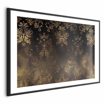 Poster - Dark Baroque Patterns with Golden Accents Artgeist