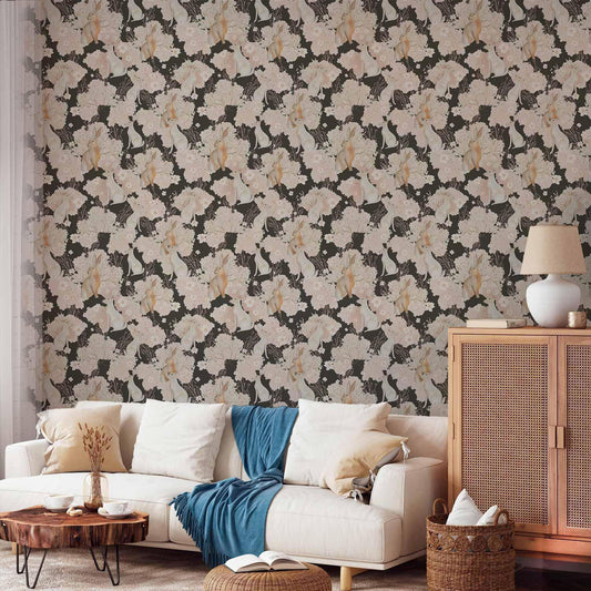 Tapete - White and beige hares