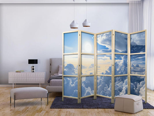 Japanischer Paravent - Symphony of Light: Sun and Clouds Collaborating on a Beautiful Sky Artgeist