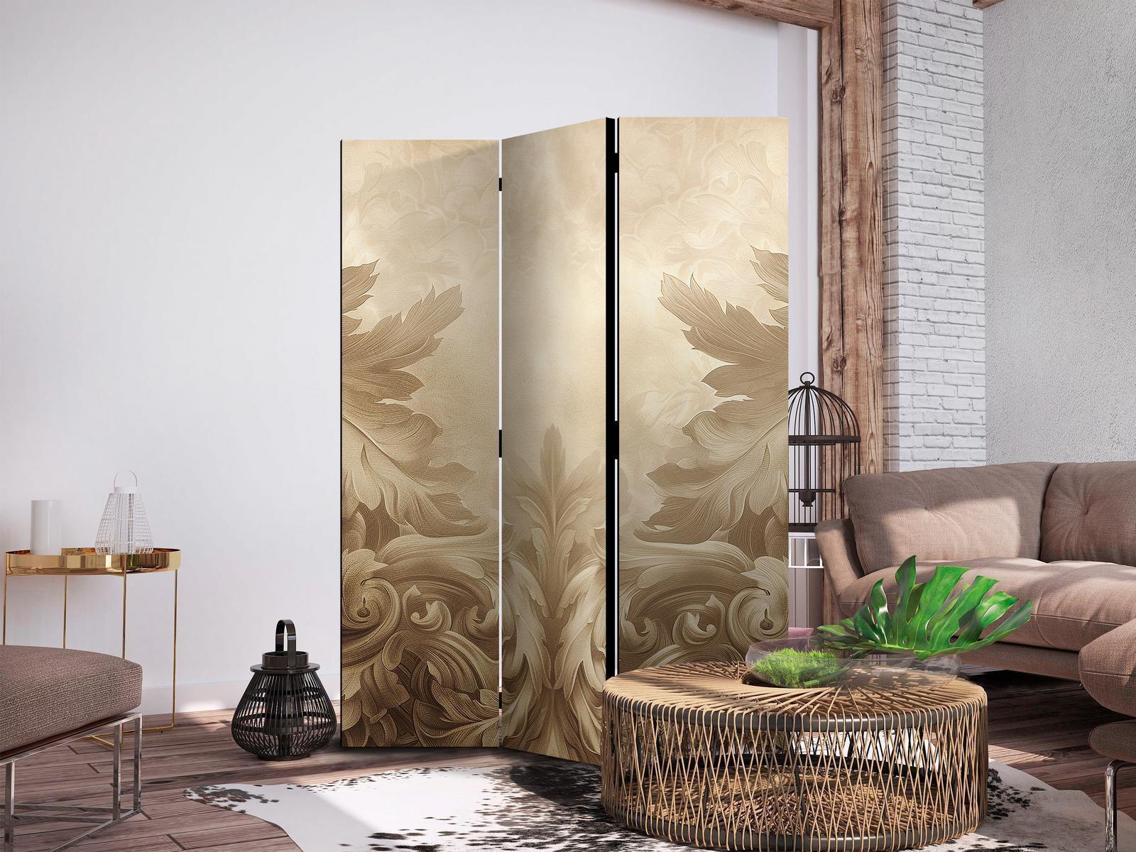 Paravent - Carved Baroque Ornaments - Rich Composition in Sepia Colors Artgeist