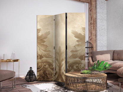 Paravent - Carved Baroque Ornaments - Rich Composition in Sepia Colors Artgeist