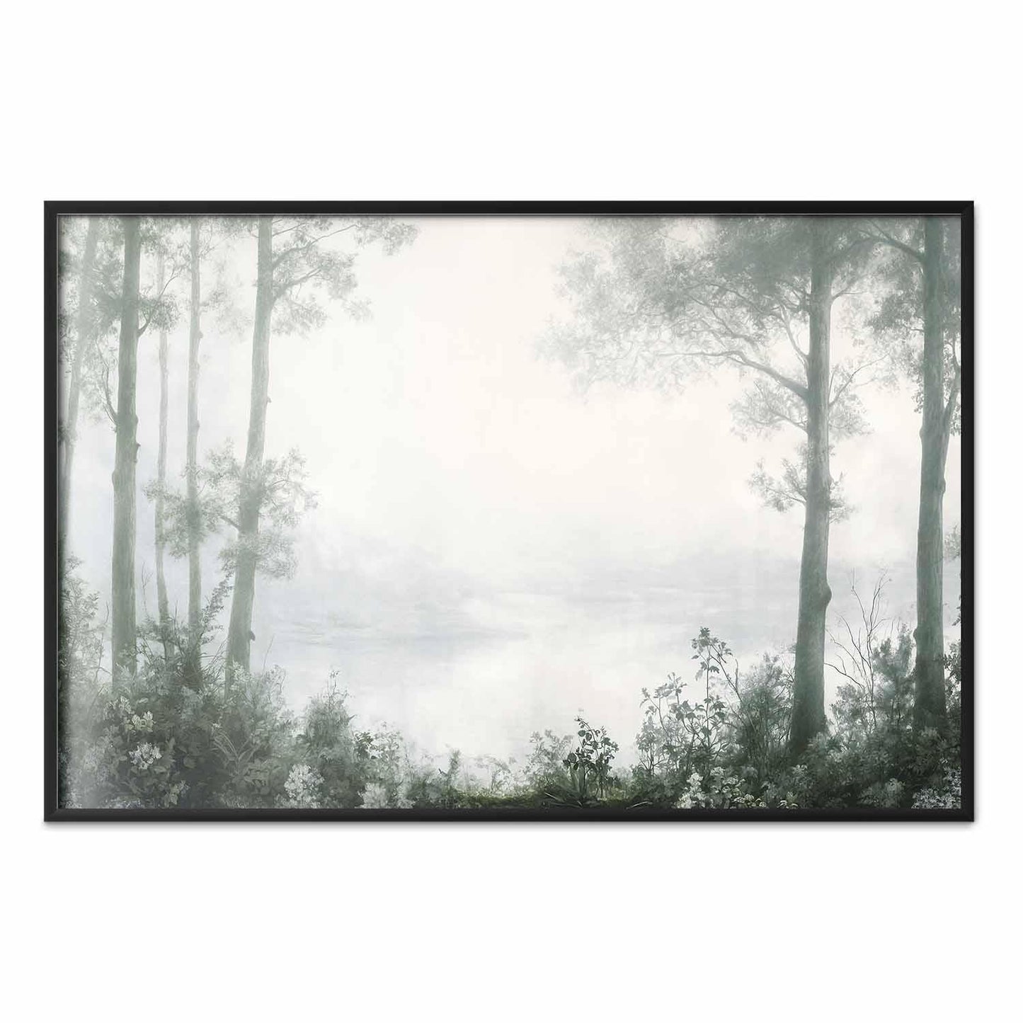 Poster - Forest and Pond in Patinated Green