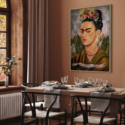Leinwandbild - Frida Kahlo – Self-Portrait Dedicated to Dr Eloesser