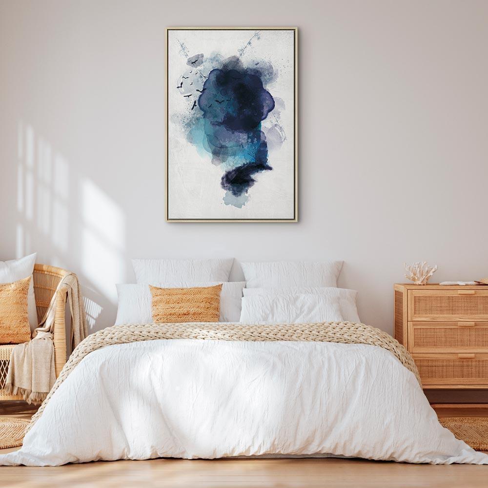 Leinwandbild - Blue Memory (1 Part) Vertical