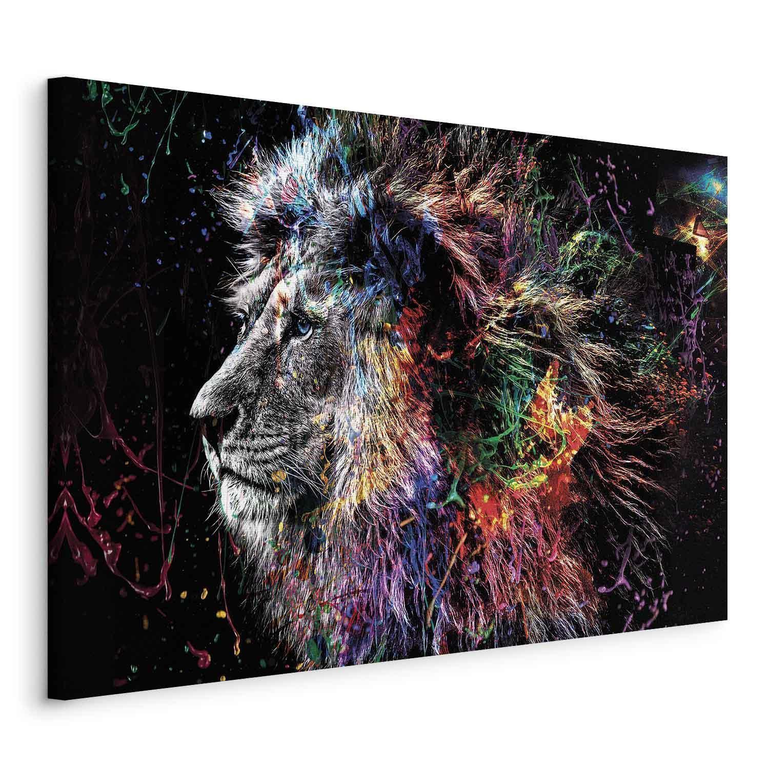 Leinwandbild - Crazy Lion (1 Part) Wide Artgeist