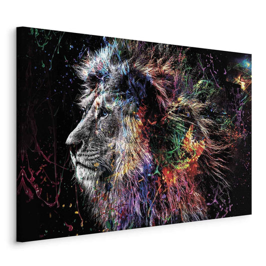 Leinwandbild - Crazy Lion (1 Part) Wide Artgeist