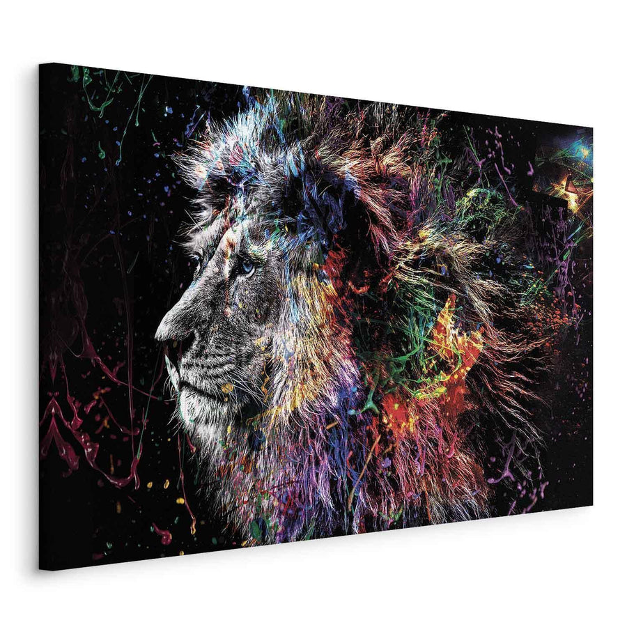 Leinwandbild - Crazy Lion (1 Part) Wide Artgeist