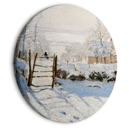 Rundes Bild - Claude Monet’s Magpie - Normandy’s Painted Winter Landscape Artgeist