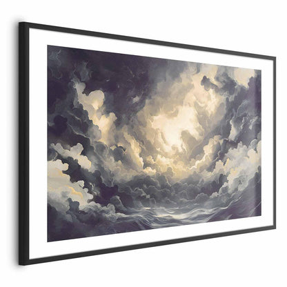 Poster - Epic Play of Light: The Sun Battling for Dominance Over the Clouds