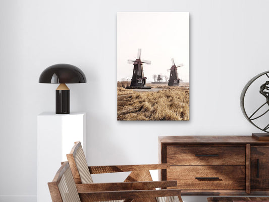 Leinwandbild - Wooden Windmill (1 Part) Vertical Artgeist