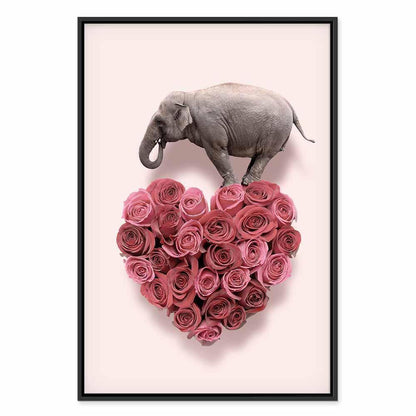 Leinwandbild - Elephant Lover (1-part) - Elephant Amid Pink Flowers
