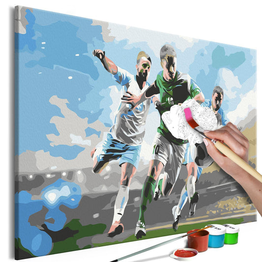 Wandbild zum Ausmalen Wettkampf - Sportliches Malen nach Zahlen Set 40x60cm mit nummerierten Feldern für Kinder