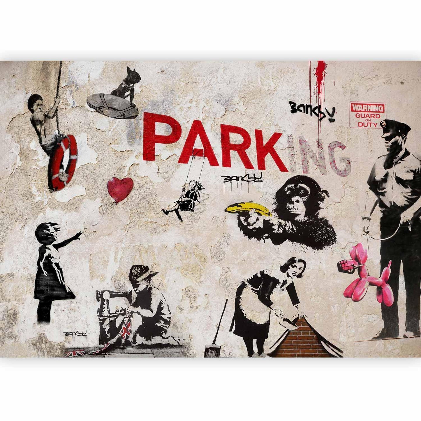 Fototapete - [Banksy] Graffiti Collage