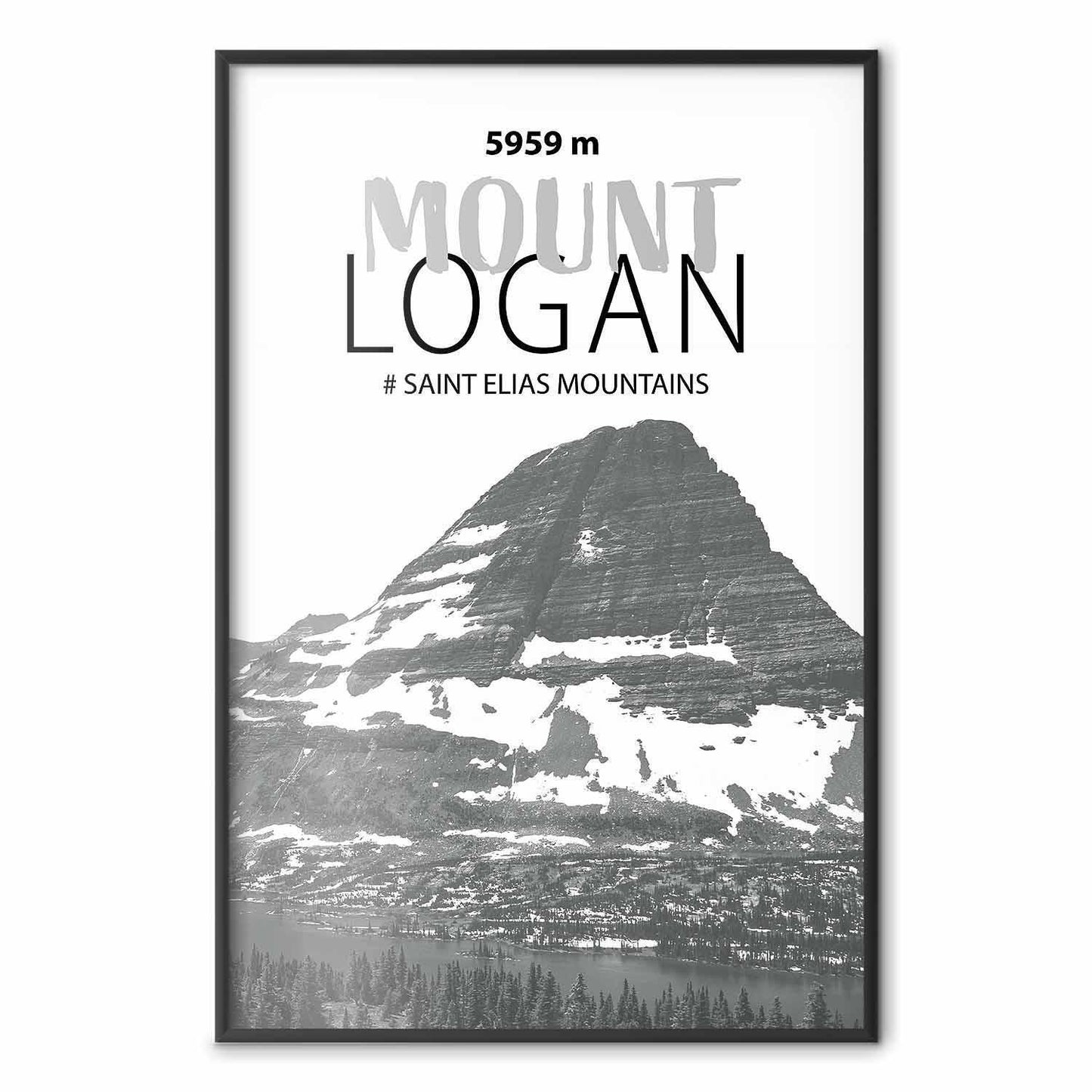 Poster - The majestic Mount Logan mountain peak, crown of mountains, mountain landscape