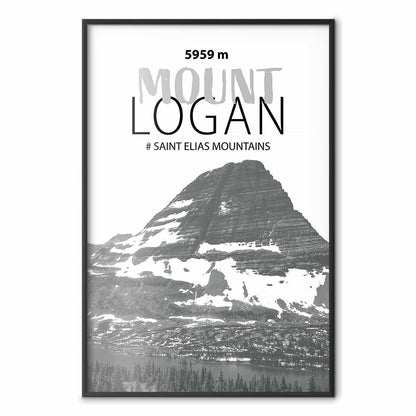 Poster - The majestic Mount Logan mountain peak, crown of mountains, mountain landscape