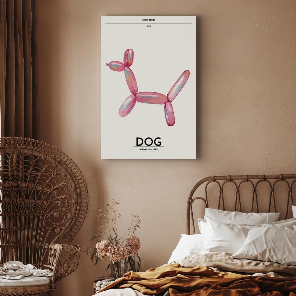 Leinwandbild - Holo-Dog - Colorful Dog in Retro Style