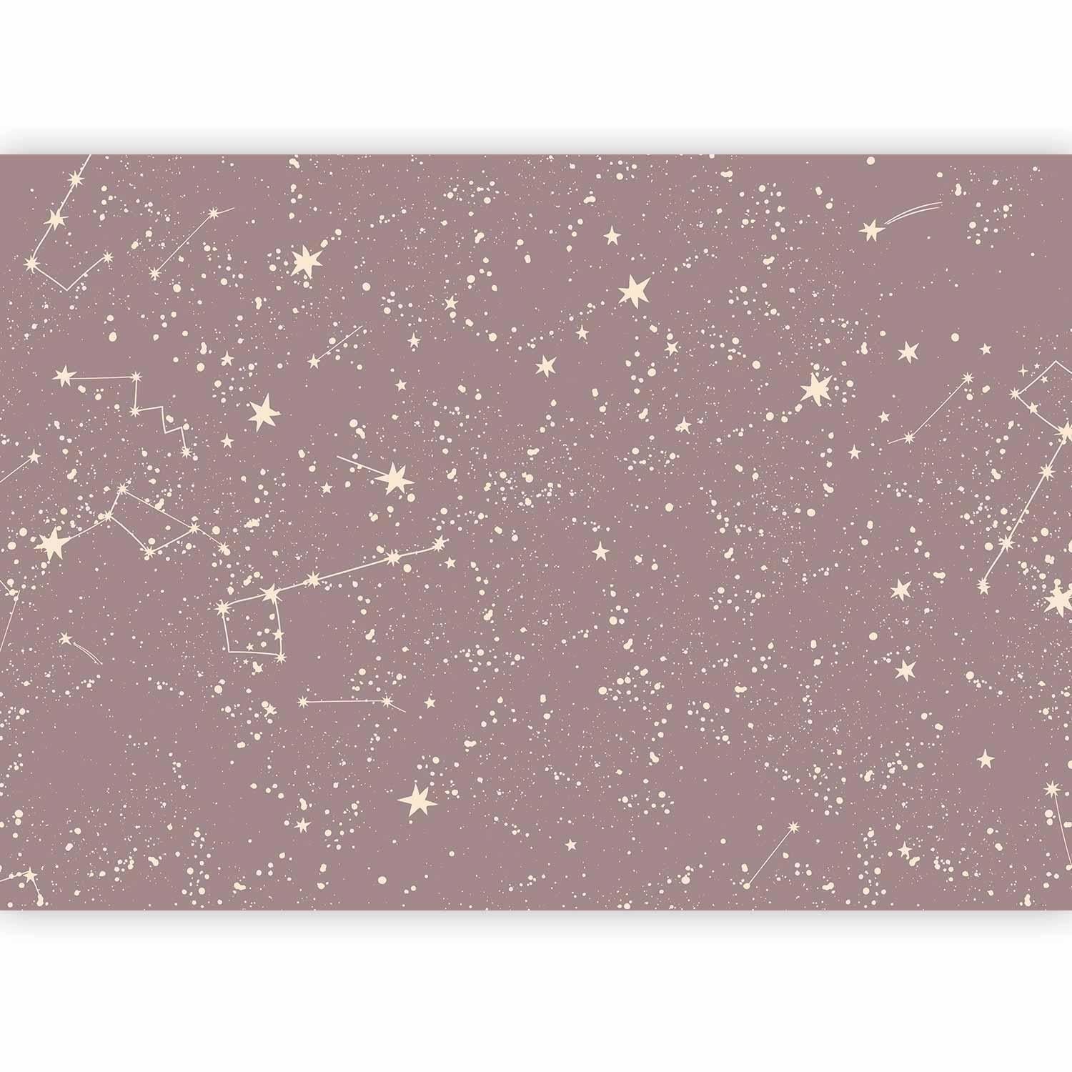 Fototapete - Night Sky - Artistic Constellations and Stars in Pastel Shades Artgeist