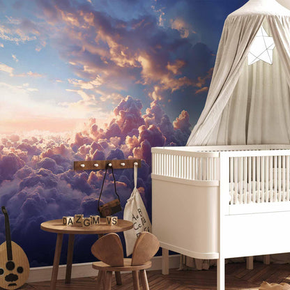 Fototapete - The Sun in Hiding: The Golden Face of the Sky Over a Cloudy Sea