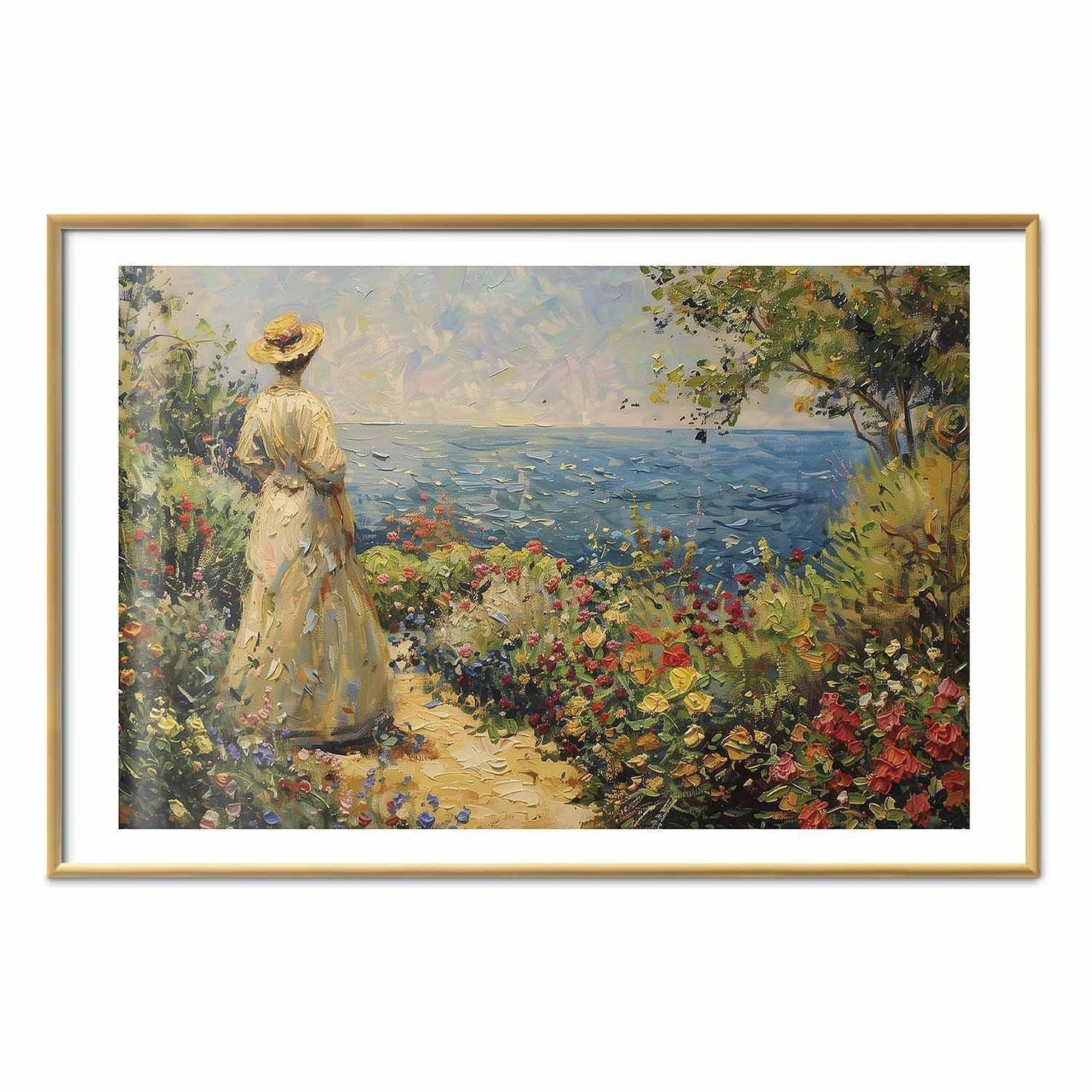 Poster - Nostalgic impression - a pensive woman contemplating