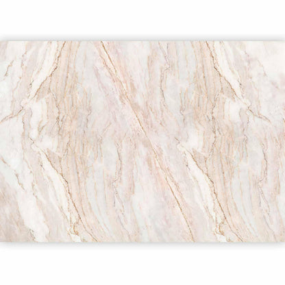 Detailansicht Fototapete Edler Stein - Natürliche Marmorstruktur mit Beige-Weiß-Grau Maserung