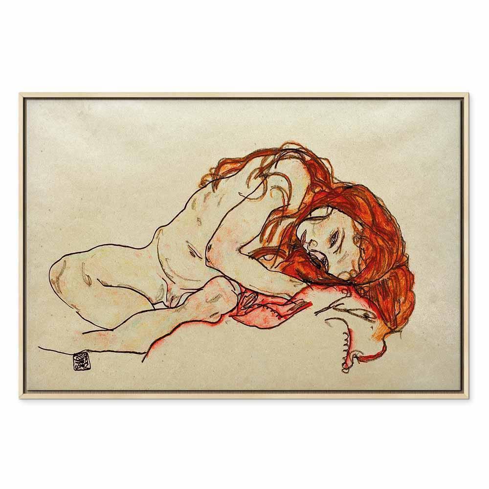 Leinwandbild - Egon Schiele – Crouched Girl With Bowed Head