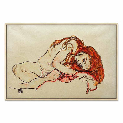 Leinwandbild - Egon Schiele – Crouched Girl With Bowed Head