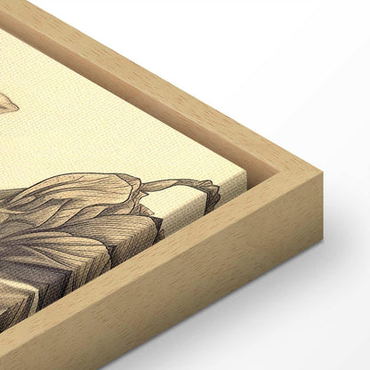 Leinwandbild - Colourful tulips on a cream background