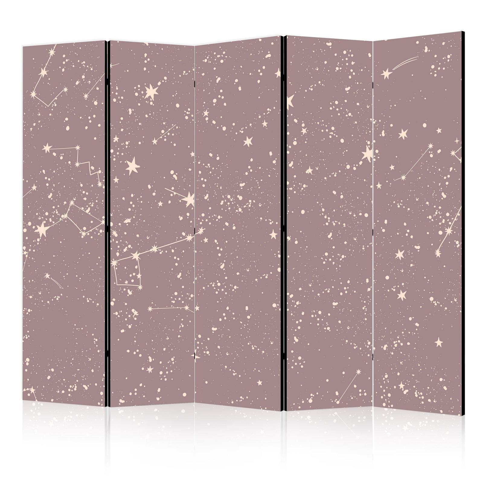 Paravent - Night Sky - Artistic Constellations and Stars in Pastel Shades Artgeist