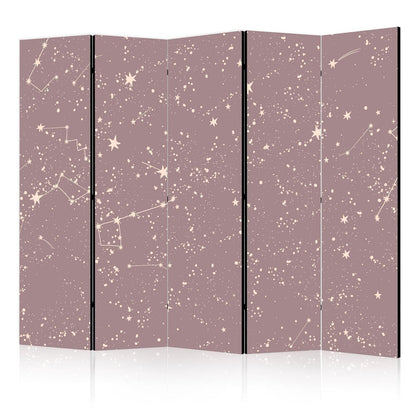 Paravent - Night Sky - Artistic Constellations and Stars in Pastel Shades Artgeist